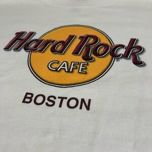 Vintage 90s Hard Rock Cafe Boston T-Shirt White Single Stitch Graphic  Tee Large